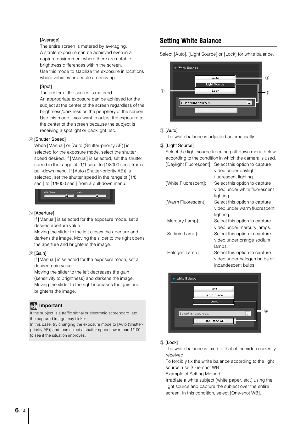 Setting white balance, Setting white balance -14 | Canon VB-M40 User Manual | Page 112 / 149