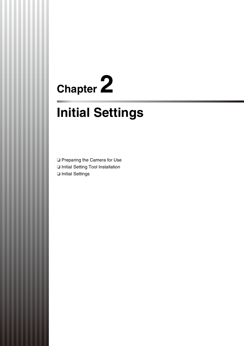 Chapter 2 initial settings, Chapter 2, Initial settings | Canon VB-M40 User Manual | Page 21 / 149