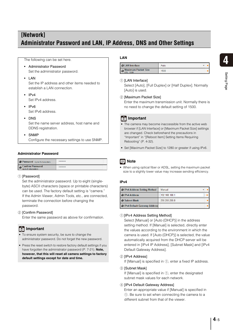 Other settings -5, P. 4-5) | Canon VB-M40 User Manual | Page 35 / 149