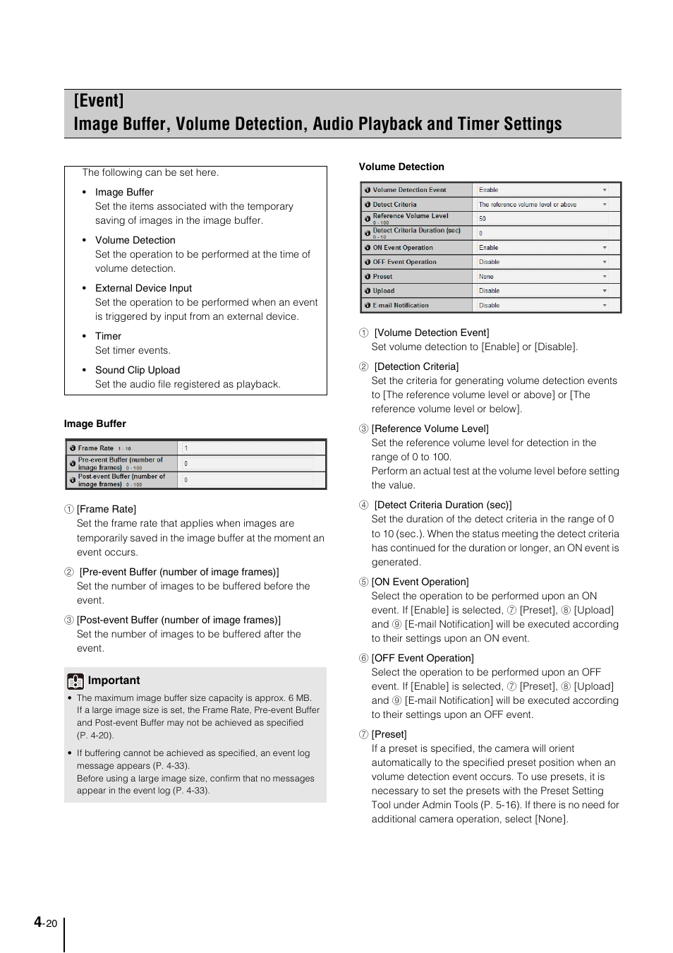 P. 4-20, P. 4-20), Ion] (p. 4-20) | P. 4-20) or t | Canon VB-M40 User Manual | Page 50 / 149