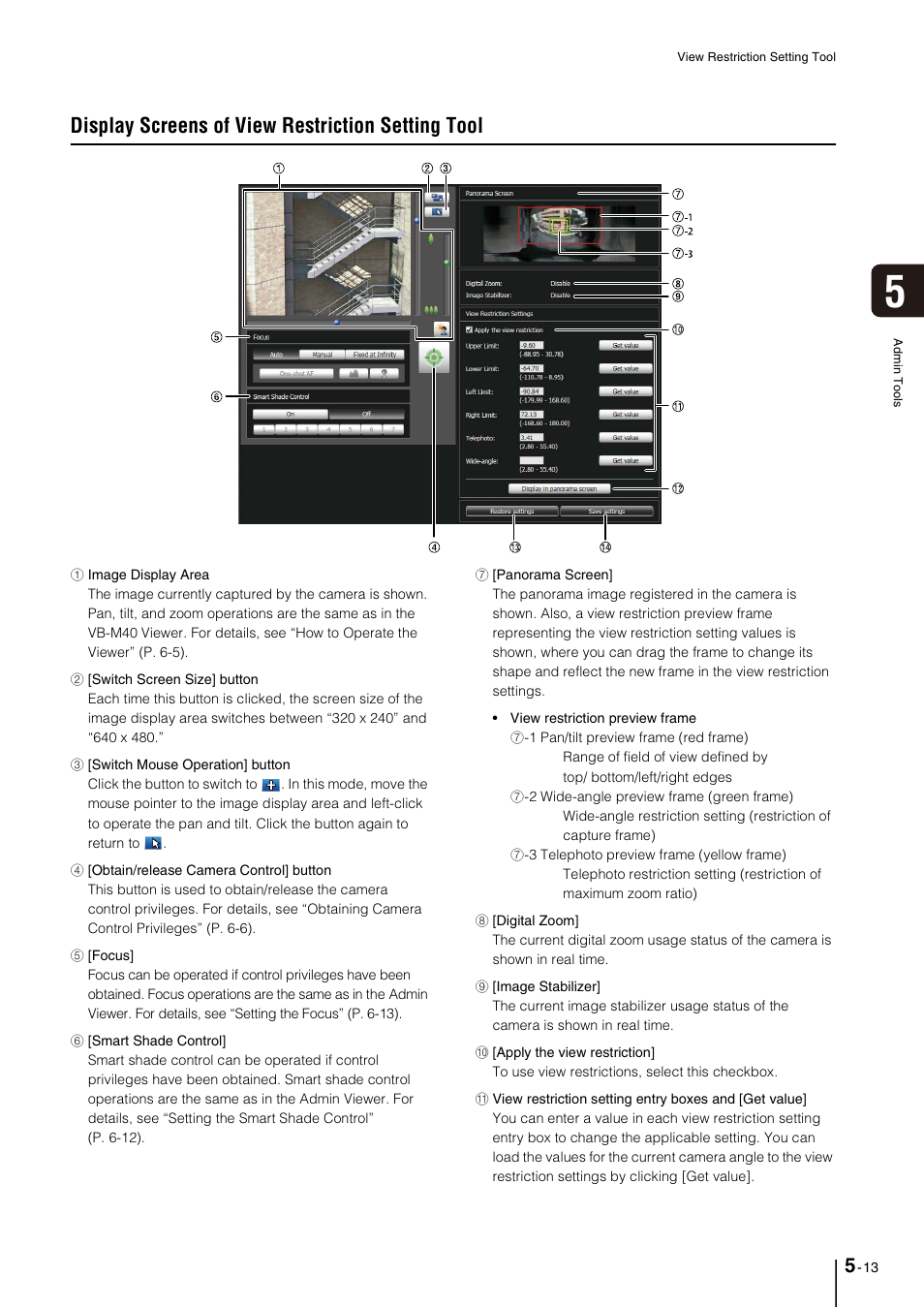 Display screens of view restriction setting tool | Canon VB-M40 User Manual | Page 77 / 149
