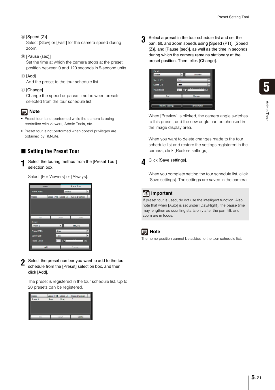 Setting the preset tour | Canon VB-M40 User Manual | Page 85 / 149