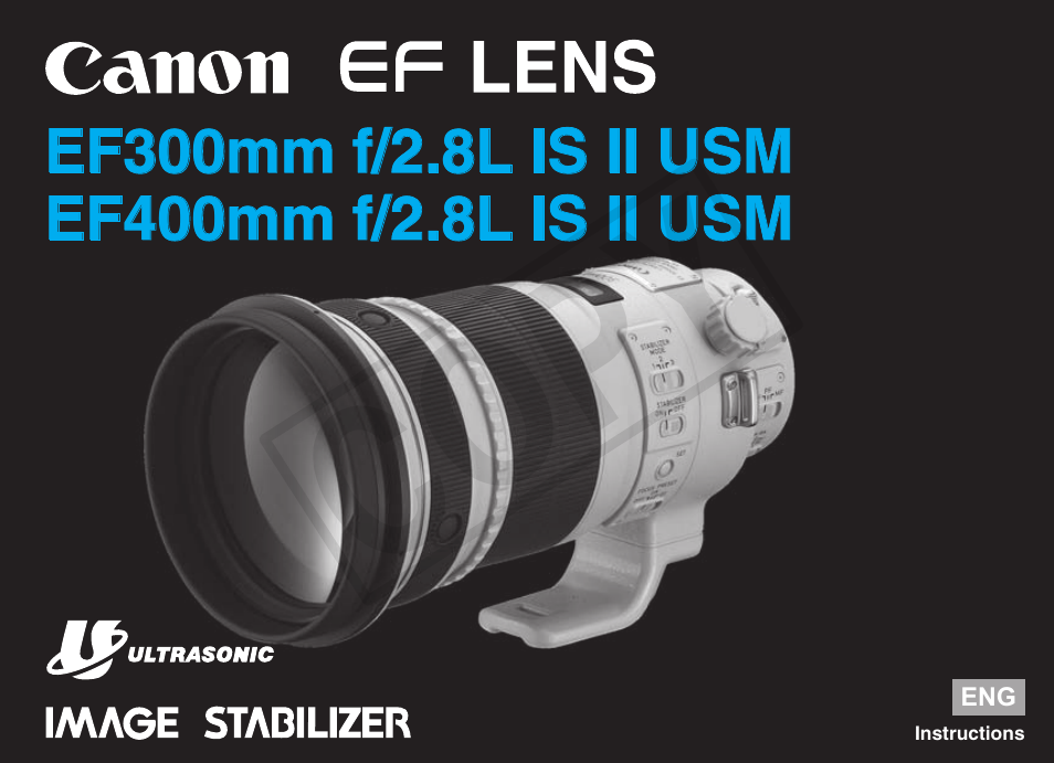 Canon EF 400mm f2.8L IS II USM User Manual | 23 pages