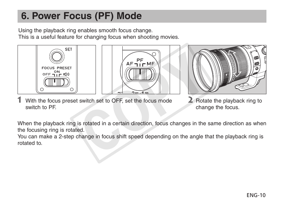 Cop y | Canon EF 400mm f2.8L IS II USM User Manual | Page 11 / 23