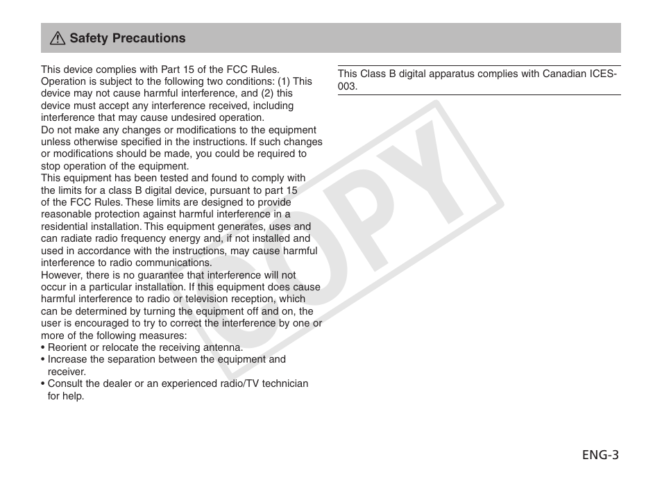 Cop y | Canon EF 400mm f2.8L IS II USM User Manual | Page 4 / 23