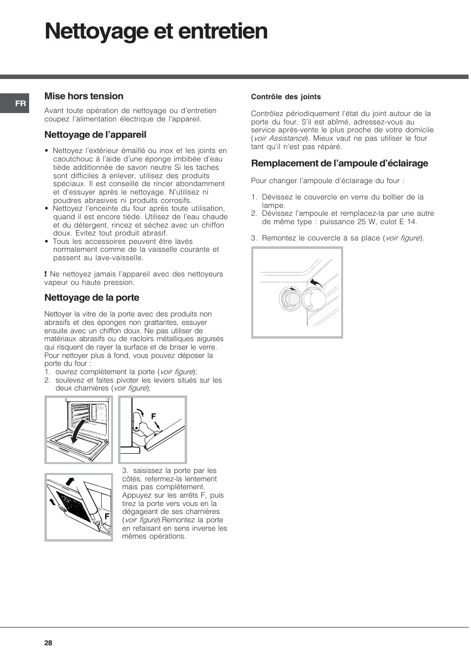 Nettoyage et entretien | Hotpoint Ariston FH 51 IX-HA  IT User Manual | Page 28 / 48