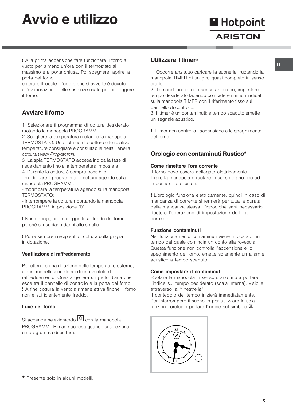 Avvio e utilizzo | Hotpoint Ariston FH 51 IX-HA  IT User Manual | Page 5 / 48