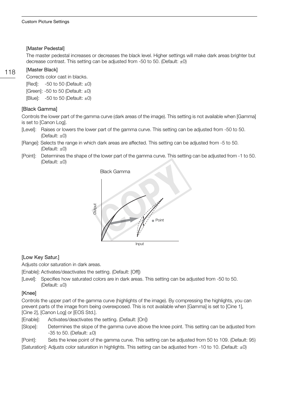 Cop y | Canon EOS C500 PL User Manual | Page 118 / 212