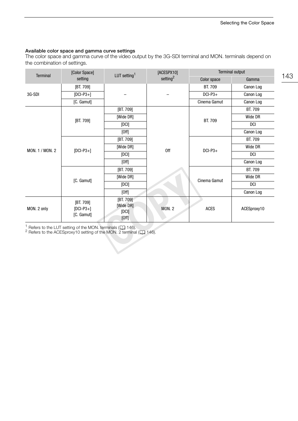 Cop y | Canon EOS C500 PL User Manual | Page 143 / 212