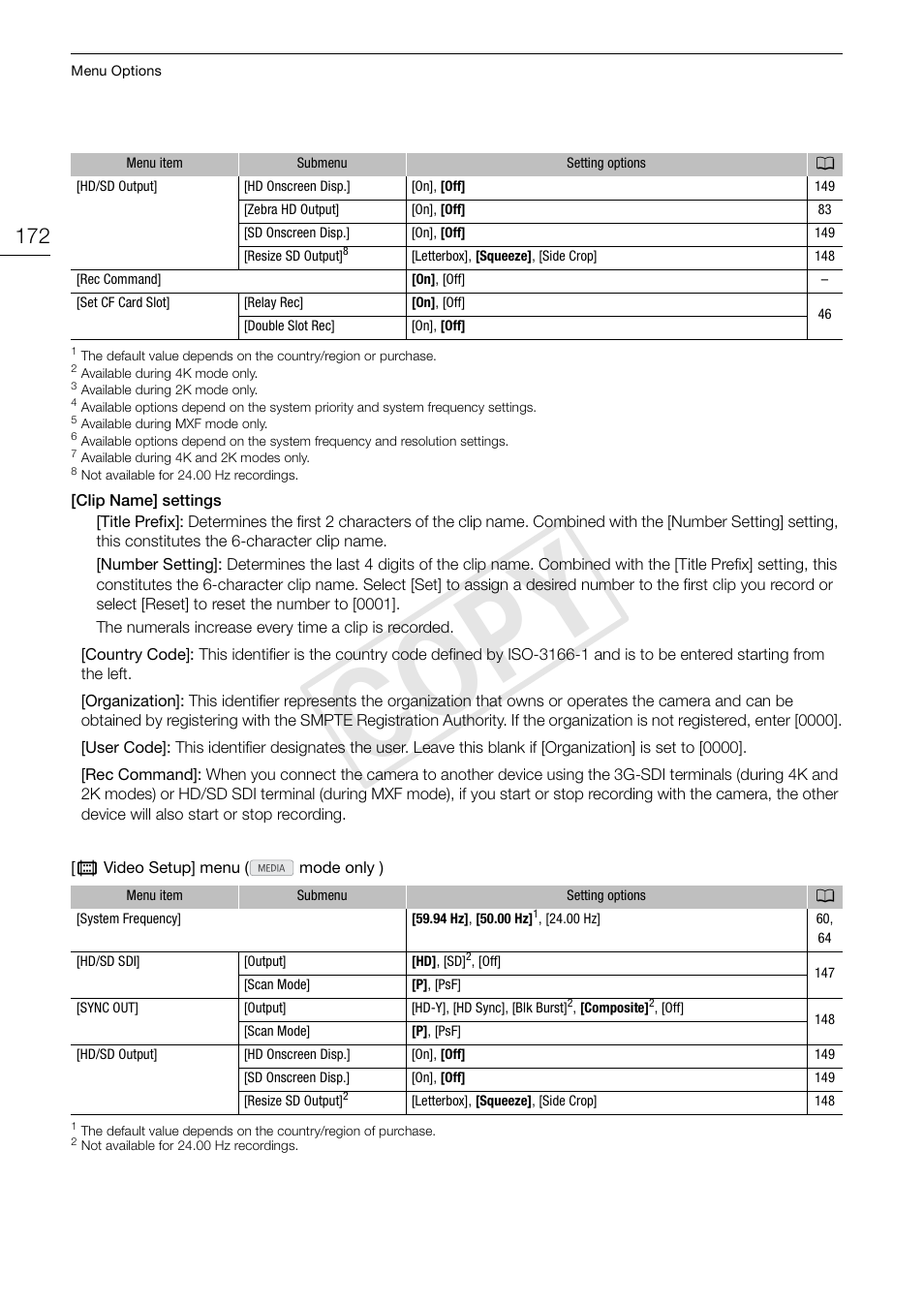 Cop y | Canon EOS C500 PL User Manual | Page 172 / 212