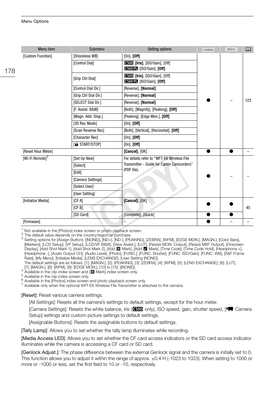 Cop y | Canon EOS C500 PL User Manual | Page 178 / 212
