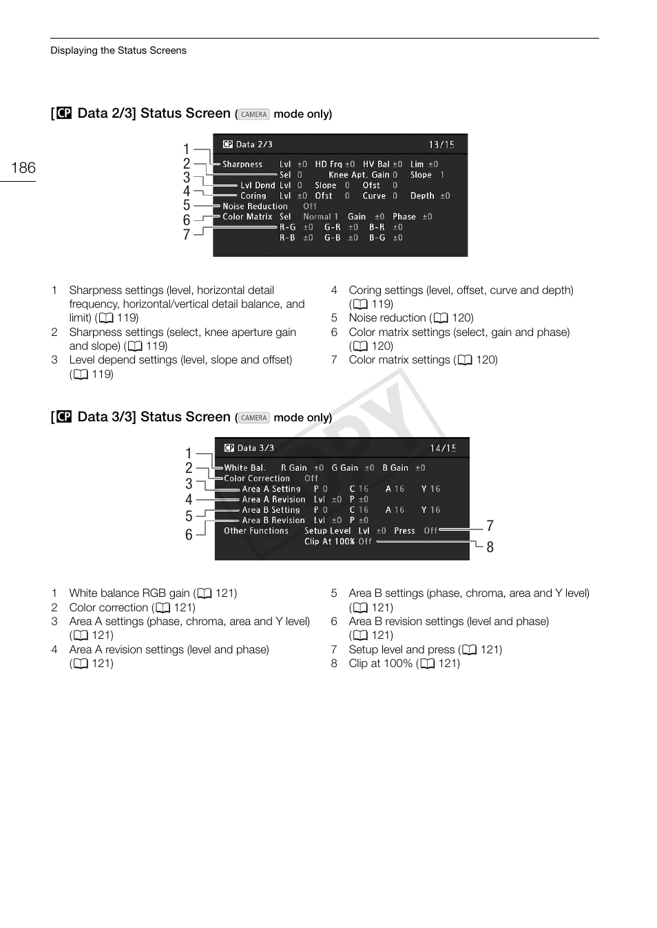 Cop y | Canon EOS C500 PL User Manual | Page 186 / 212