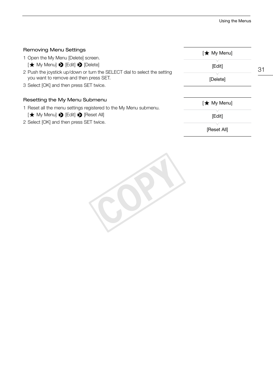 Cop y | Canon EOS C500 PL User Manual | Page 31 / 212