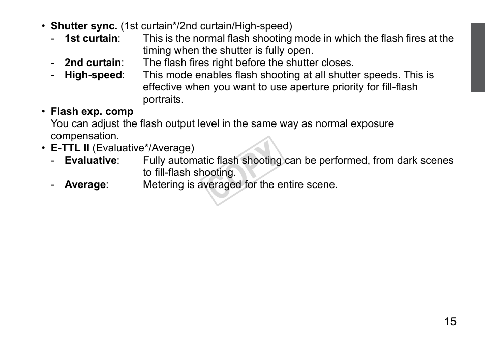 Cop y | Canon Speedlite 270EX II User Manual | Page 17 / 88