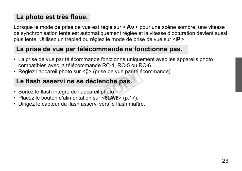 Cop y | Canon Speedlite 270EX II User Manual | Page 53 / 88