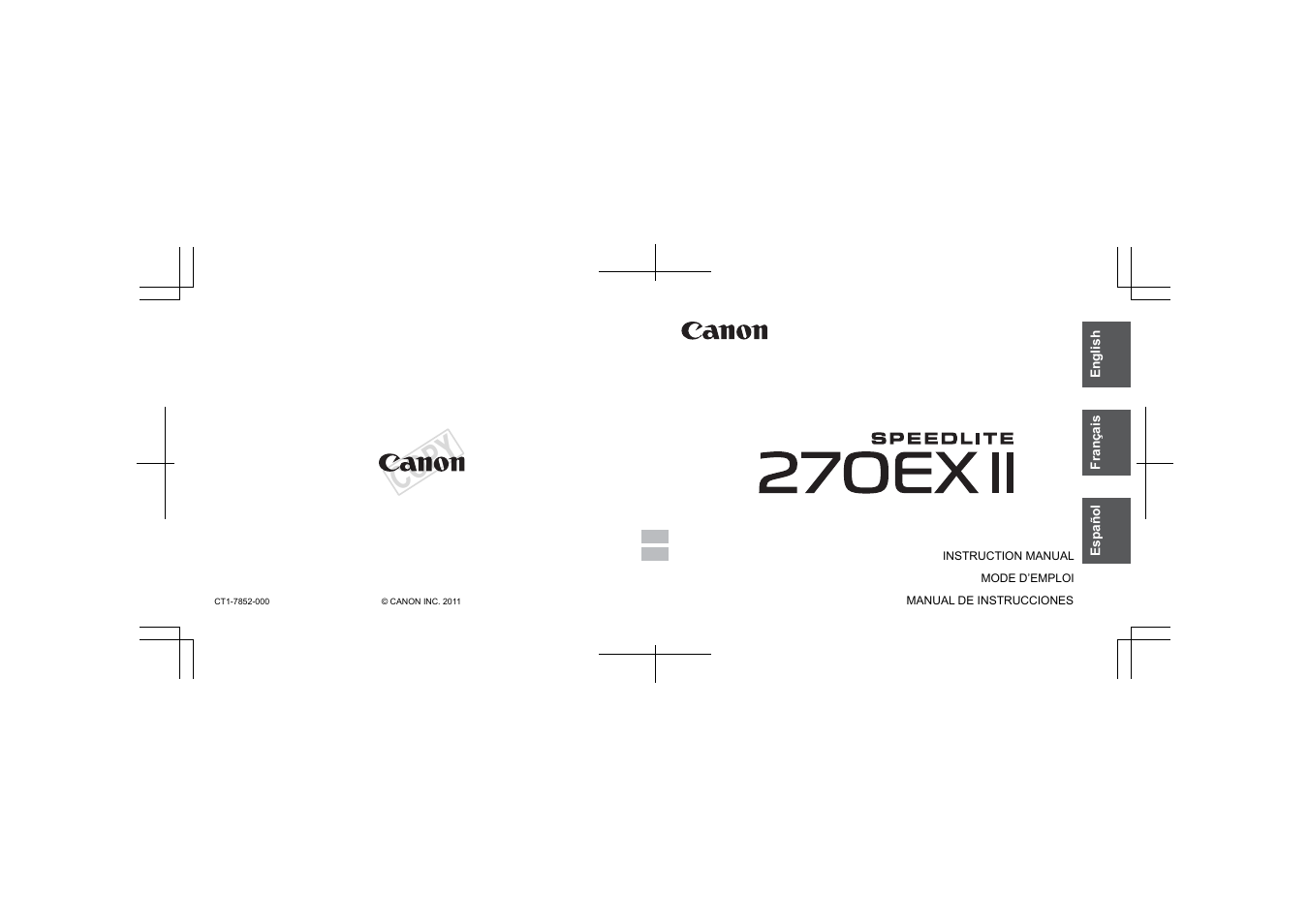 Cop y | Canon Speedlite 270EX II User Manual | Page 88 / 88