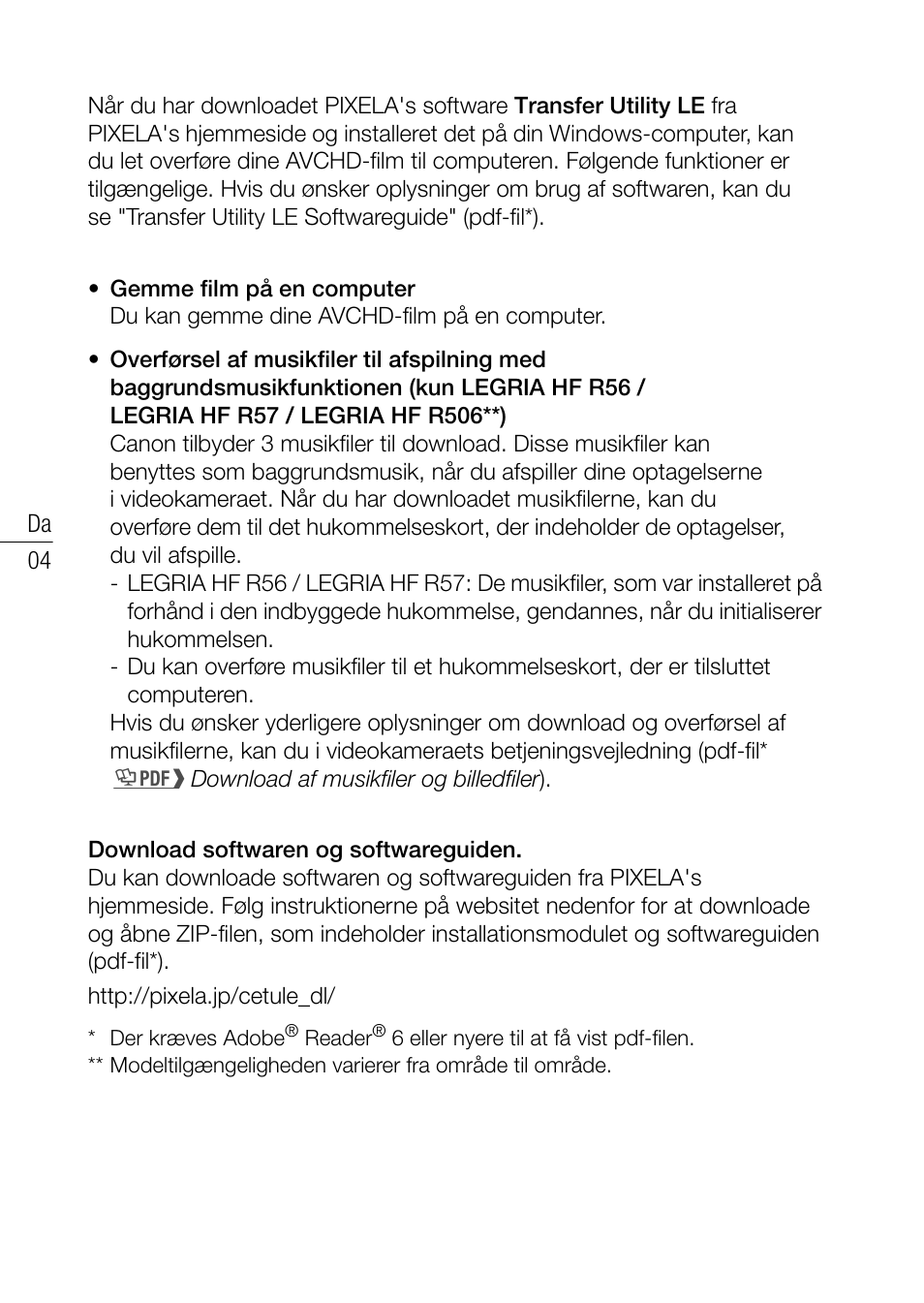 Canon LEGRIA HF R56 User Manual | Page 4 / 20