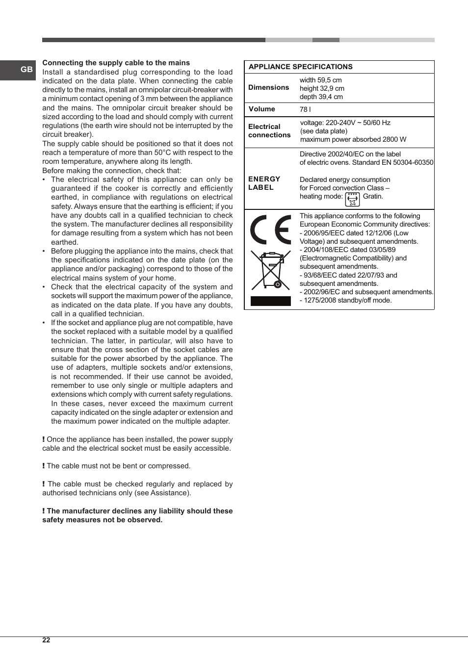 Hotpoint Ariston MH 99.1 IX-HA S User Manual | Page 22 / 76