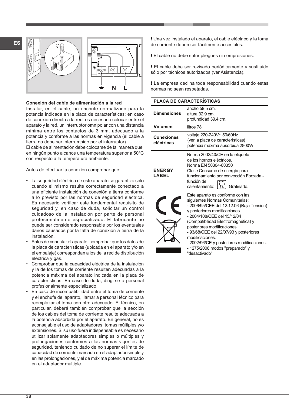 Hotpoint Ariston MH 99.1 IX-HA S User Manual | Page 38 / 76