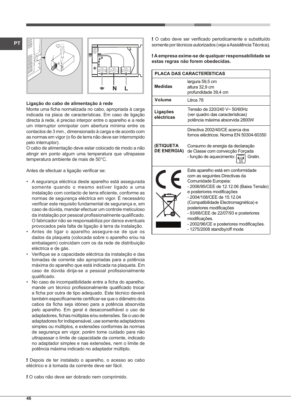 Hotpoint Ariston MH 99.1 IX-HA S User Manual | Page 46 / 76