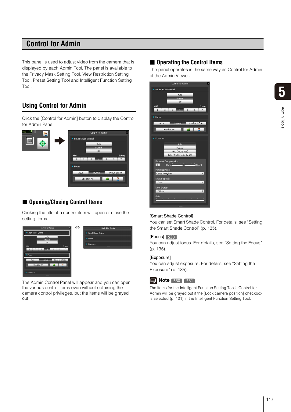 Control for admin, Using control for admin, P. 117) | Canon VB-S800D User Manual | Page 117 / 176