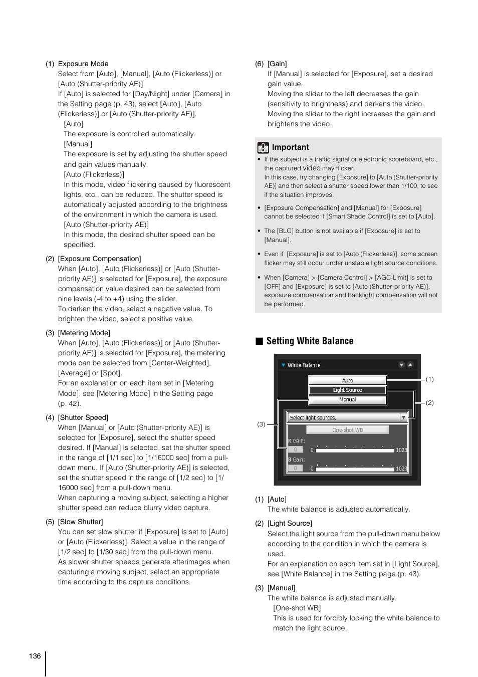 Setting white balance | Canon VB-S800D User Manual | Page 136 / 176