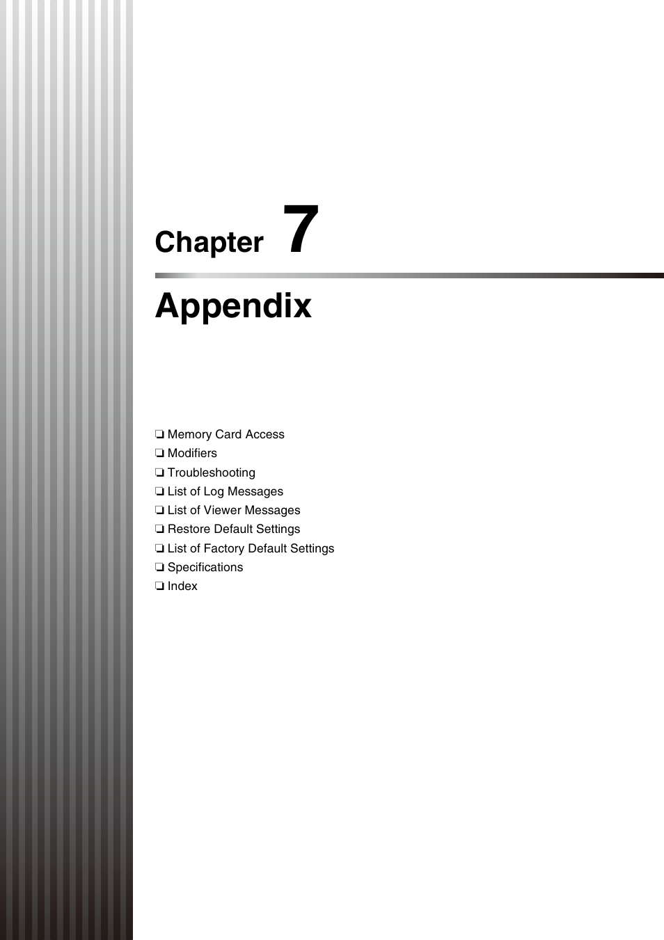 Chapter 7 appendix, Chapter 7, Appendix | In “chapter 7 | Canon VB-S800D User Manual | Page 141 / 176