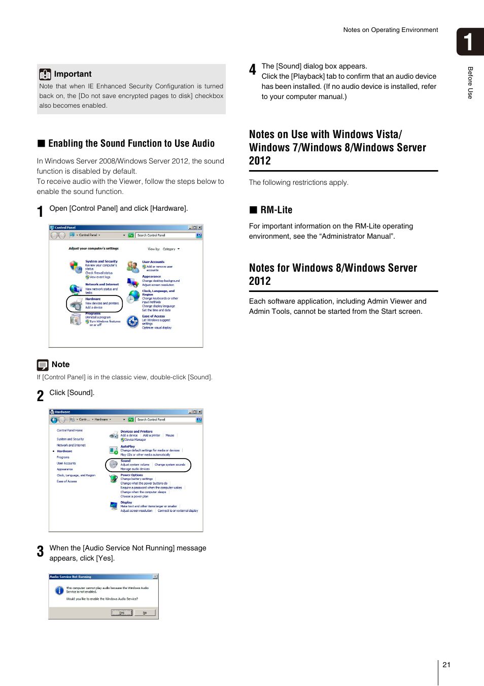 Notes for windows 8/windows server 2012 | Canon VB-S800D User Manual | Page 21 / 176