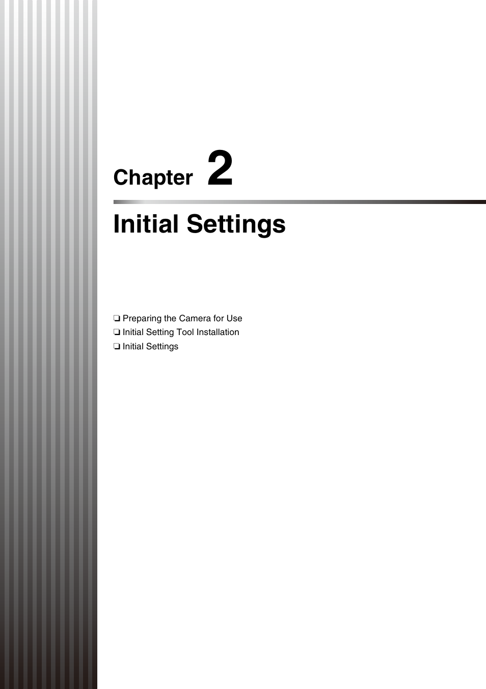 Chapter 2 initial settings, Chapter 2, Initial settings | Chapter 2 “initial settings”) | Canon VB-S800D User Manual | Page 23 / 176