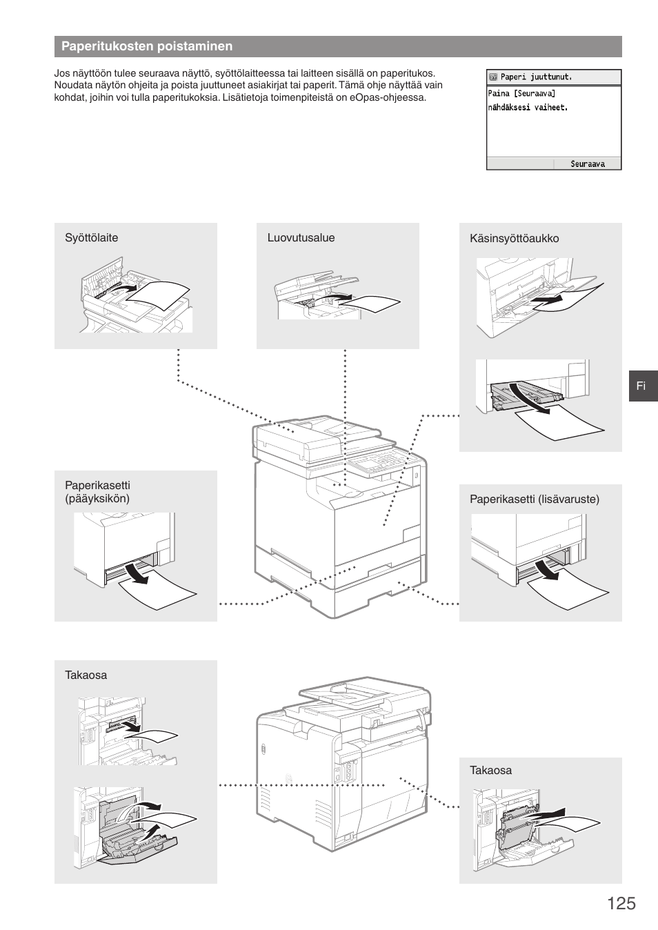 Paperitukosten poistaminen | Canon i-SENSYS MF8580Cdw User Manual | Page 125 / 292
