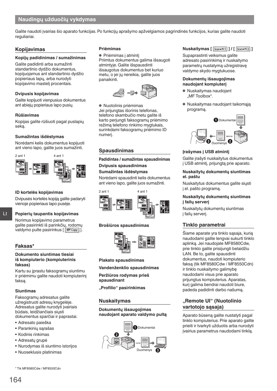 Naudingų užduočių vykdymas | Canon i-SENSYS MF8580Cdw User Manual | Page 164 / 292