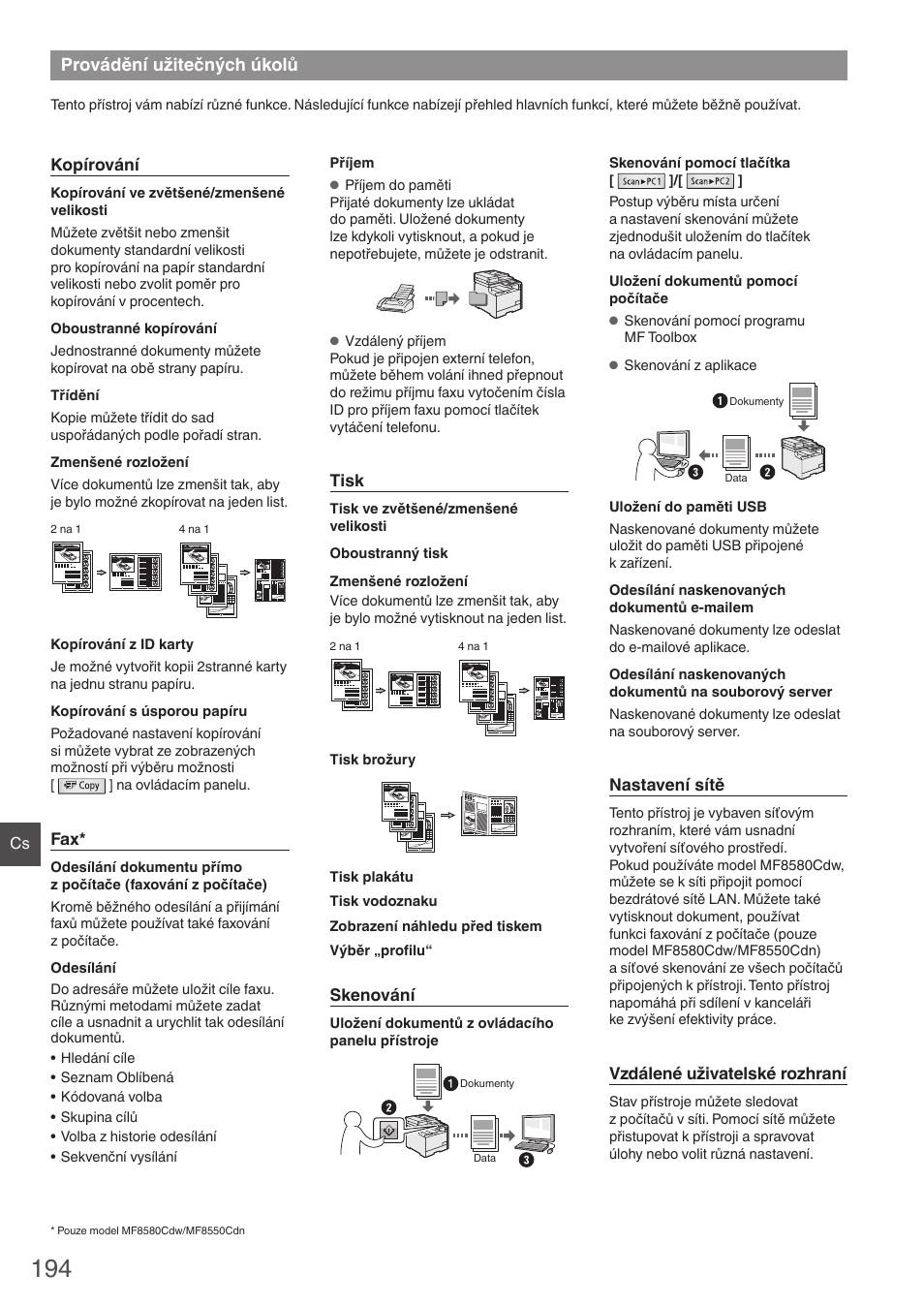 Provádění užitečných úkolů | Canon i-SENSYS MF8580Cdw User Manual | Page 194 / 292