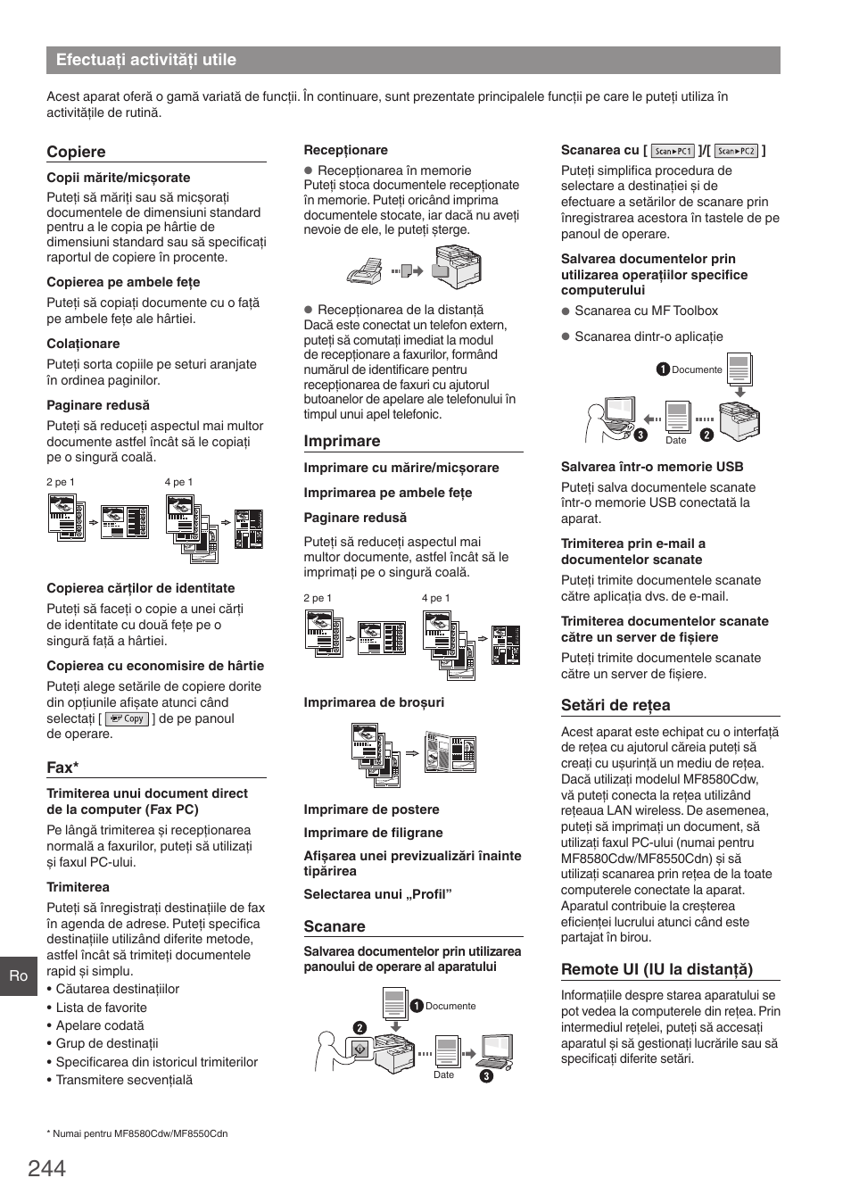 Efectuaţi activităţi utile | Canon i-SENSYS MF8580Cdw User Manual | Page 244 / 292