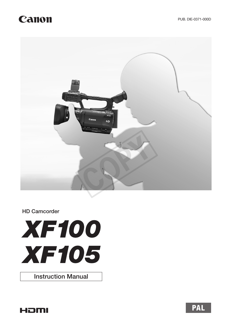 Canon XF105 User Manual | 180 pages