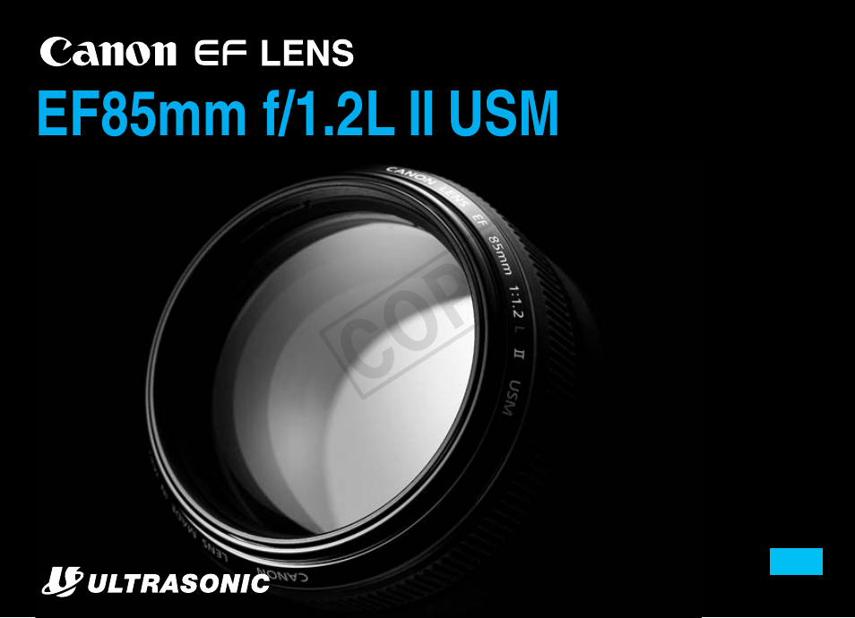 Canon EF 85mm f1.2L II USM User Manual | 11 pages