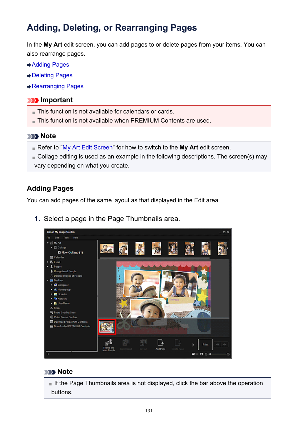 Adding, deleting, or rearranging pages | Canon PIXMA IP2700 User Manual | Page 131 / 339