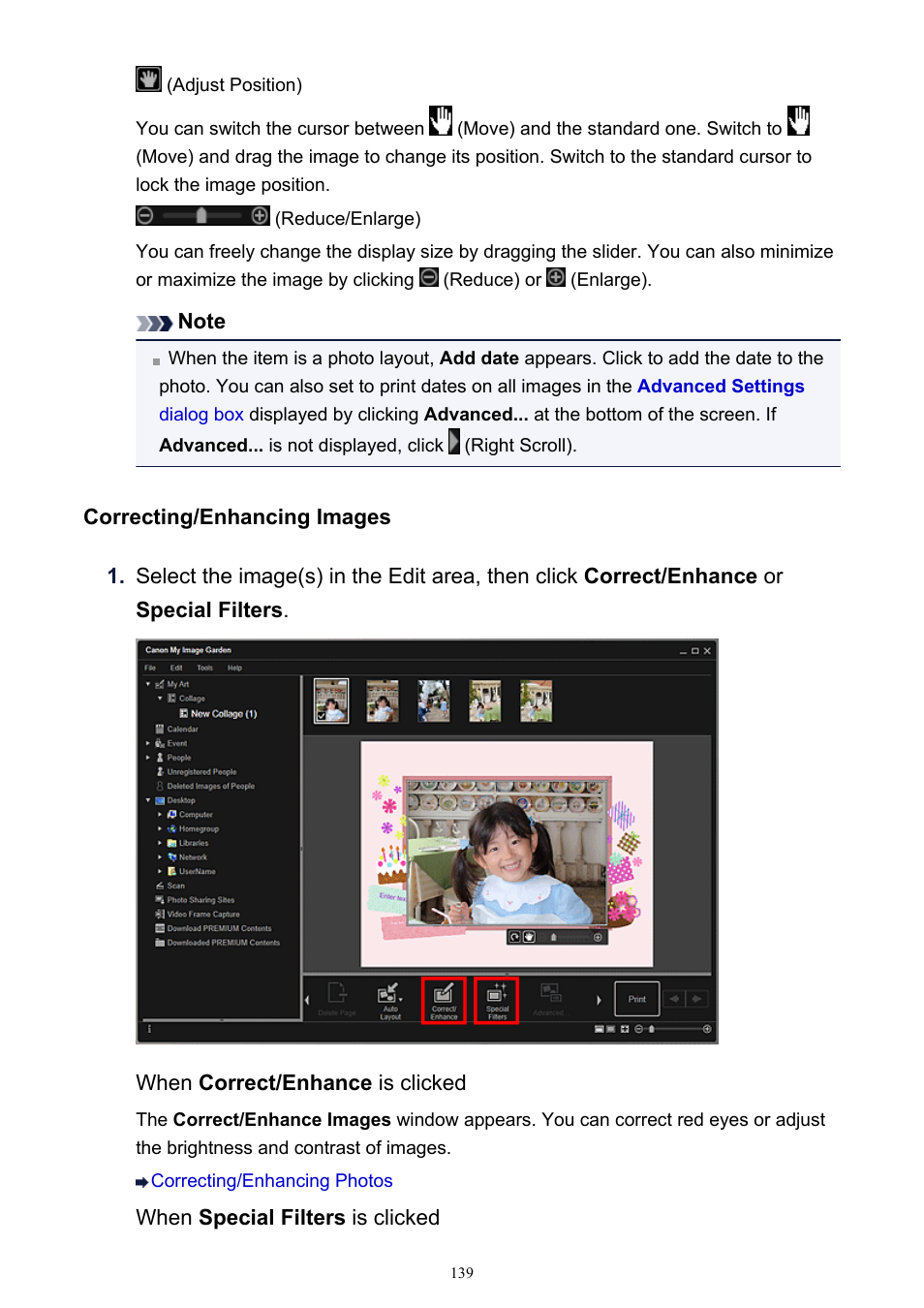 Correcting/enhancing images | Canon PIXMA IP2700 User Manual | Page 139 / 339
