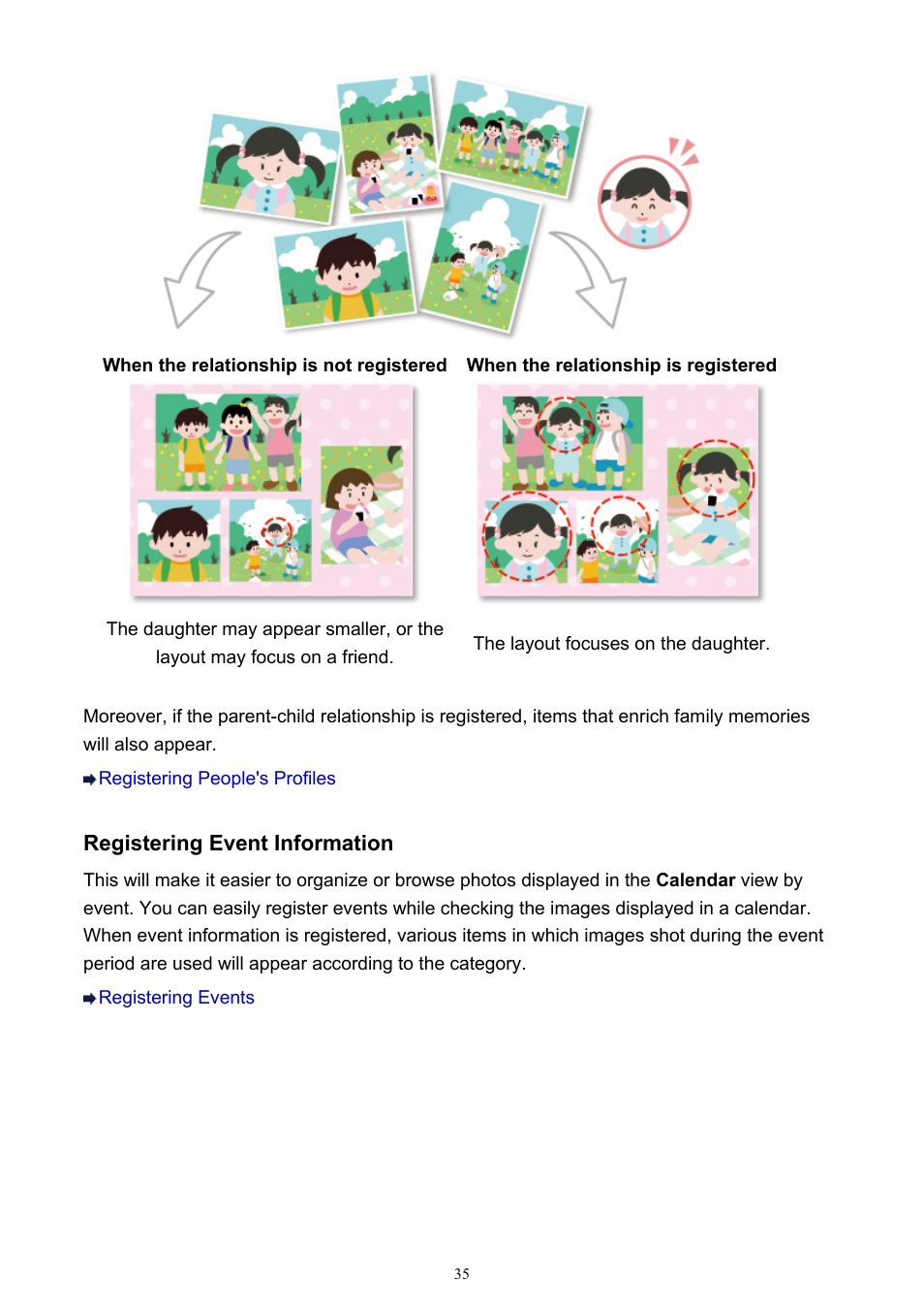 Registering event information | Canon PIXMA IP2700 User Manual | Page 35 / 339
