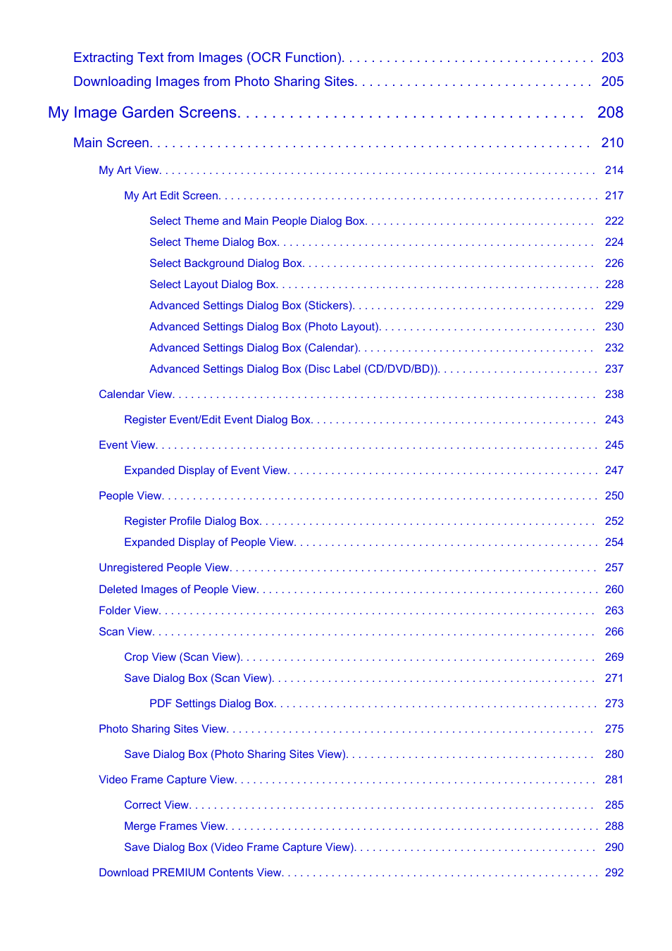 My image garden screens | Canon PIXMA IP2700 User Manual | Page 4 / 339