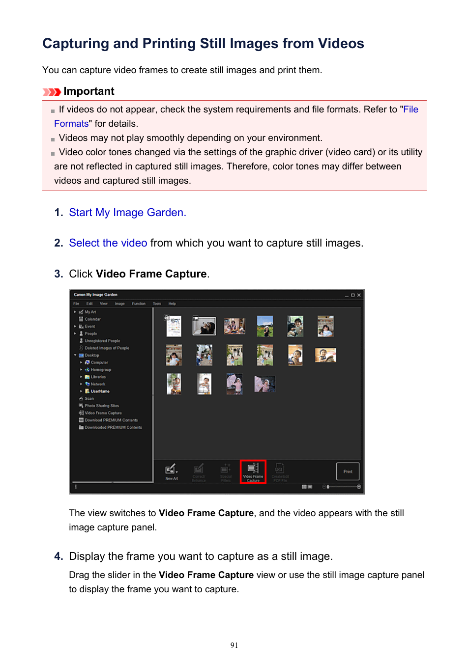 Capturing and printing still images from videos, For how to capture still | Canon PIXMA IP2700 User Manual | Page 91 / 339