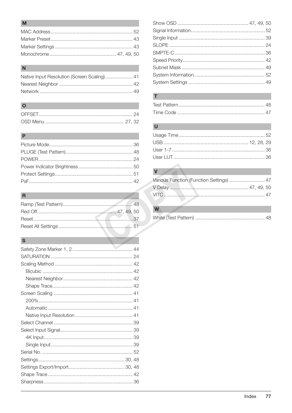 C op y | Canon DP-V3010 User Manual | Page 77 / 82