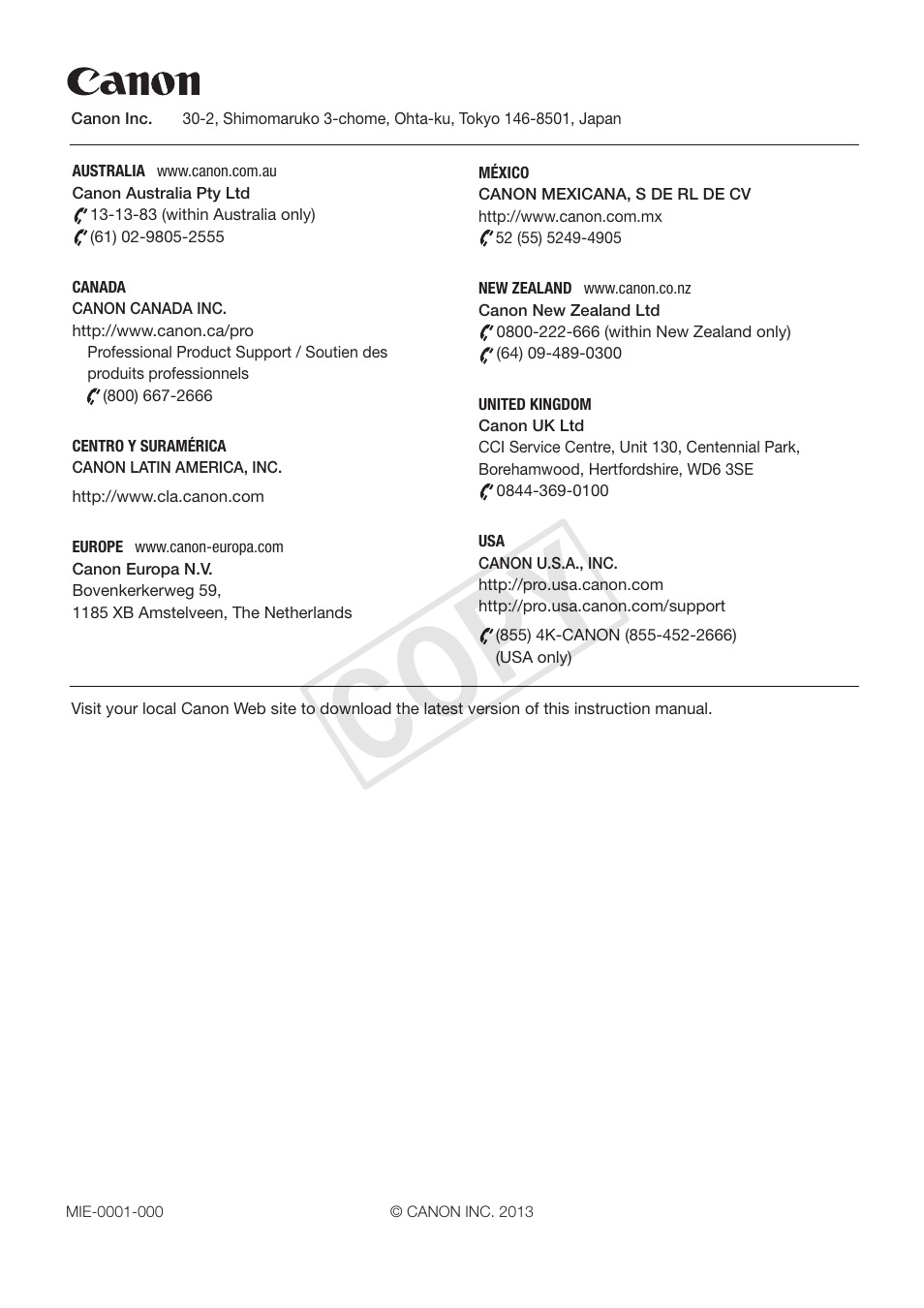 Cop y | Canon DP-V3010 User Manual | Page 82 / 82