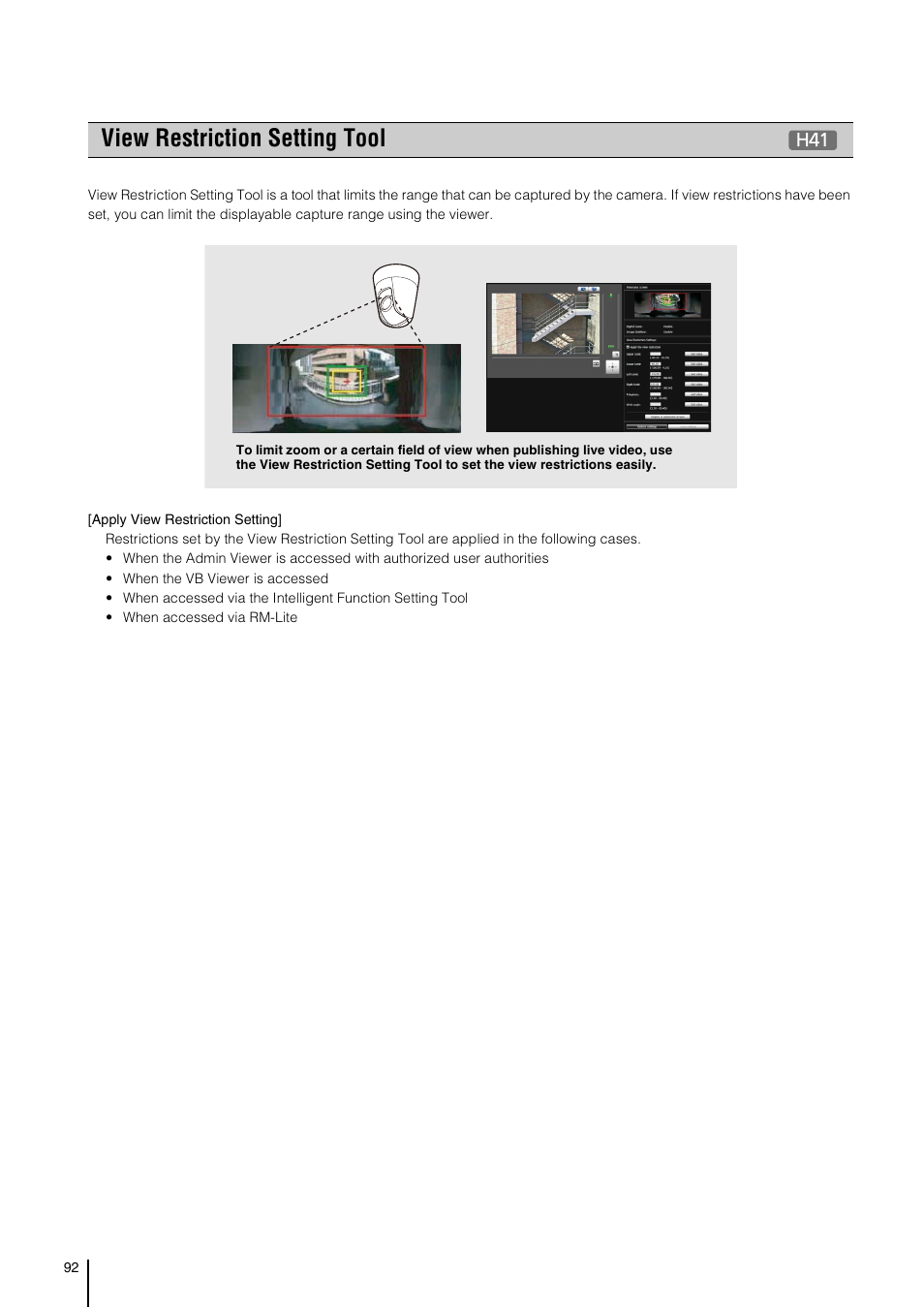 View restriction setting tool, P. 92) | Canon VB-H41 User Manual | Page 92 / 177