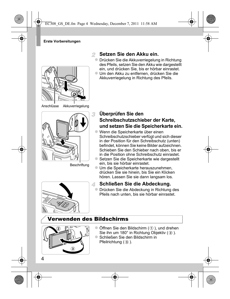Verwenden des bildschirms | Canon PowerShot G1 X User Manual | Page 12 / 146