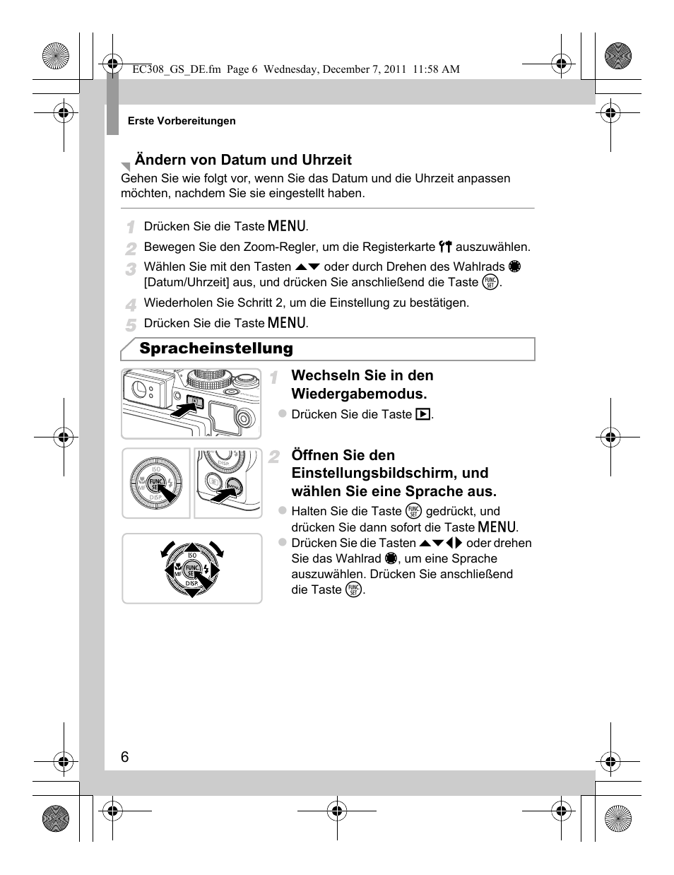 Spracheinstellung | Canon PowerShot G1 X User Manual | Page 14 / 146