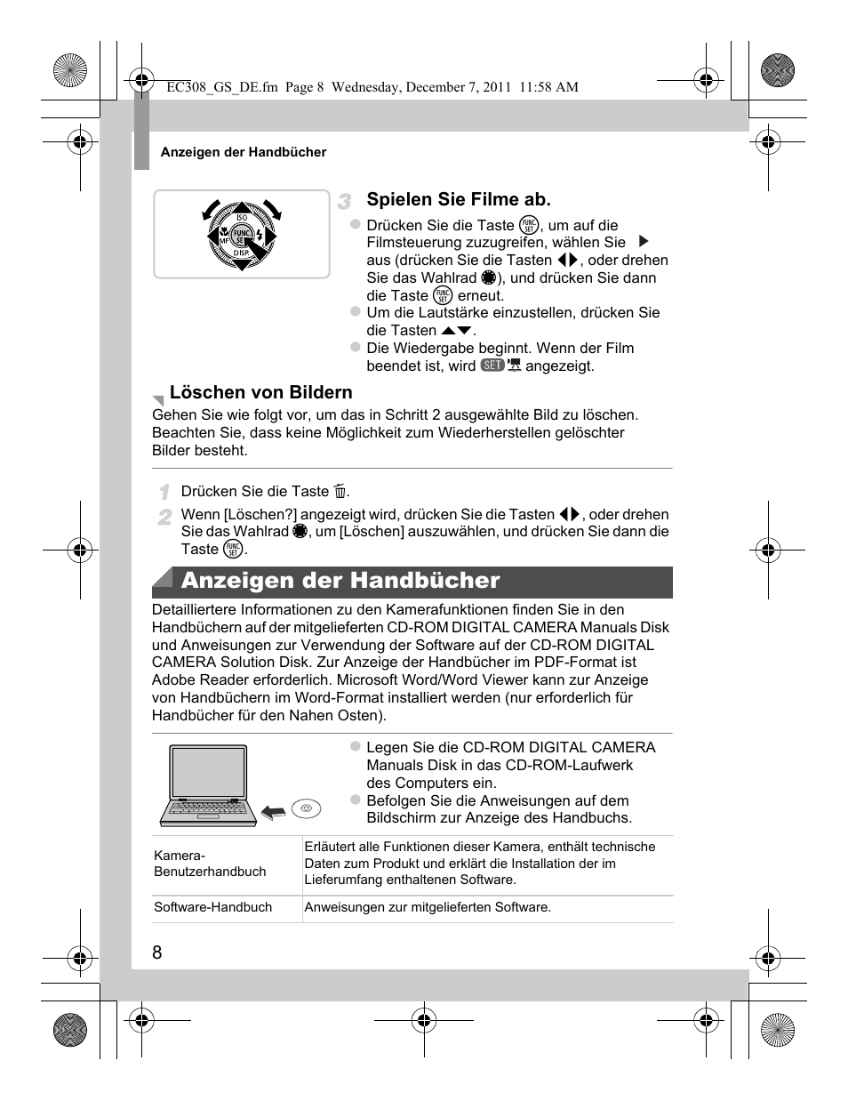 Anzeigen der handbücher | Canon PowerShot G1 X User Manual | Page 16 / 146