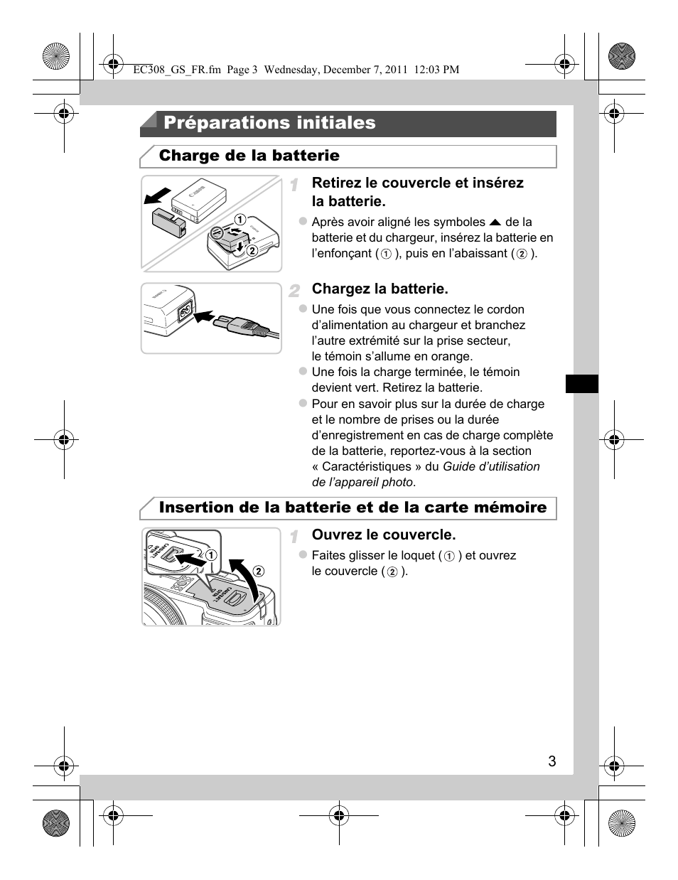 Préparations initiales | Canon PowerShot G1 X User Manual | Page 19 / 146
