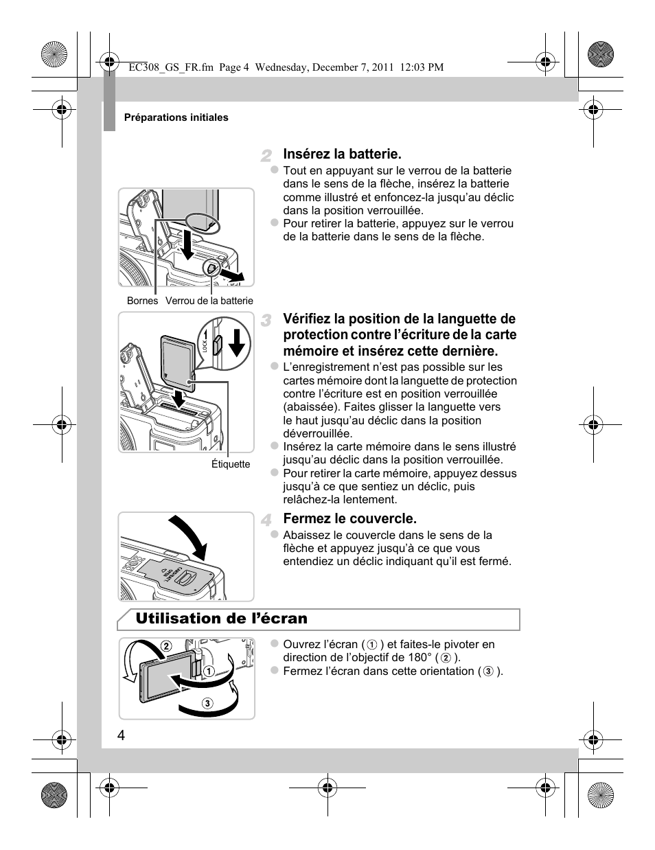 Utilisation de l’écran | Canon PowerShot G1 X User Manual | Page 20 / 146