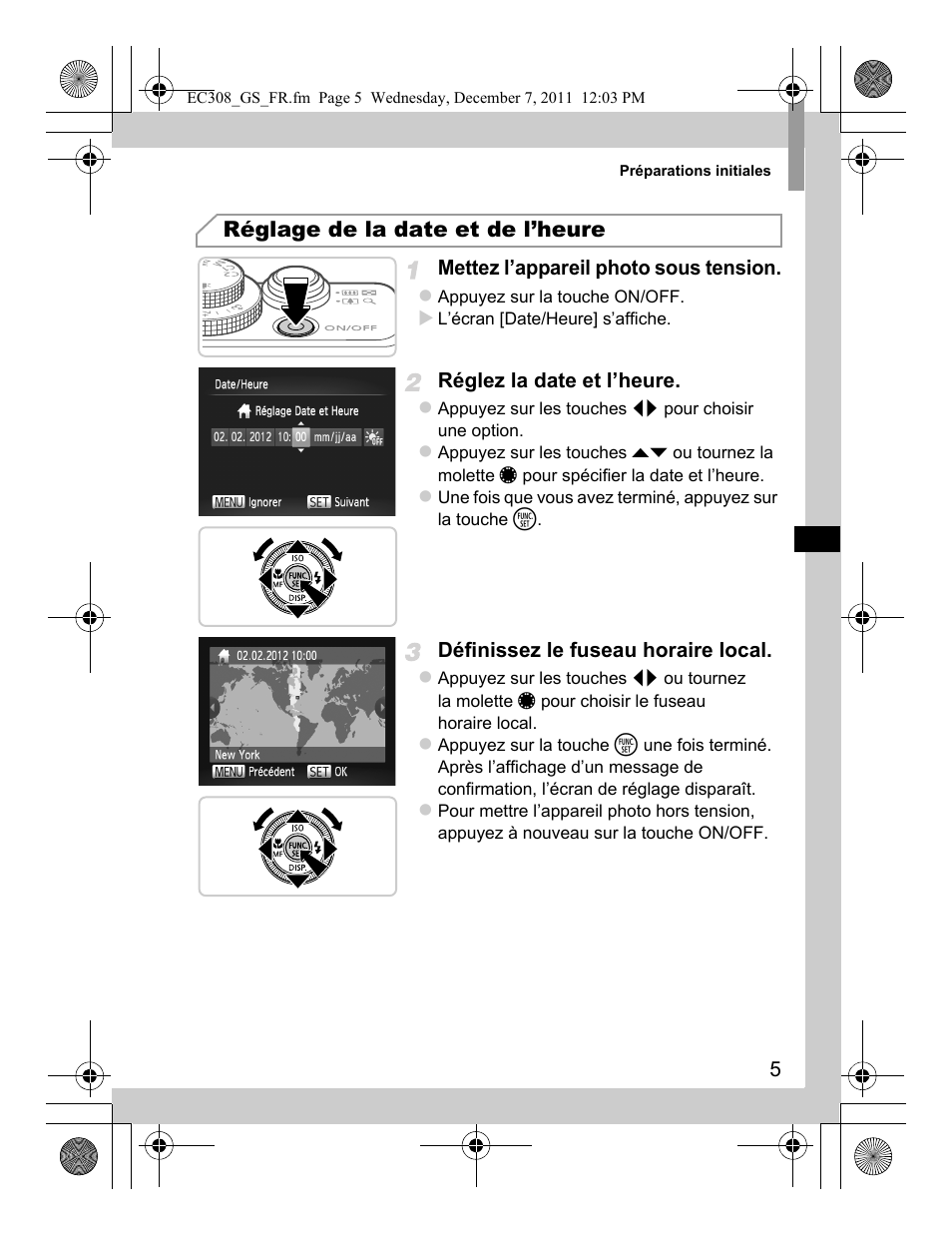 Réglage de la date et de l’heure | Canon PowerShot G1 X User Manual | Page 21 / 146