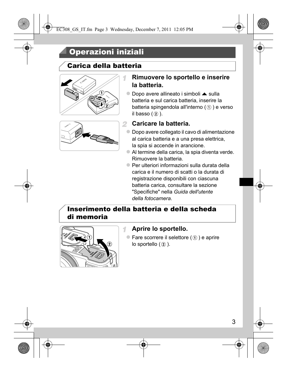 Operazioni iniziali | Canon PowerShot G1 X User Manual | Page 35 / 146